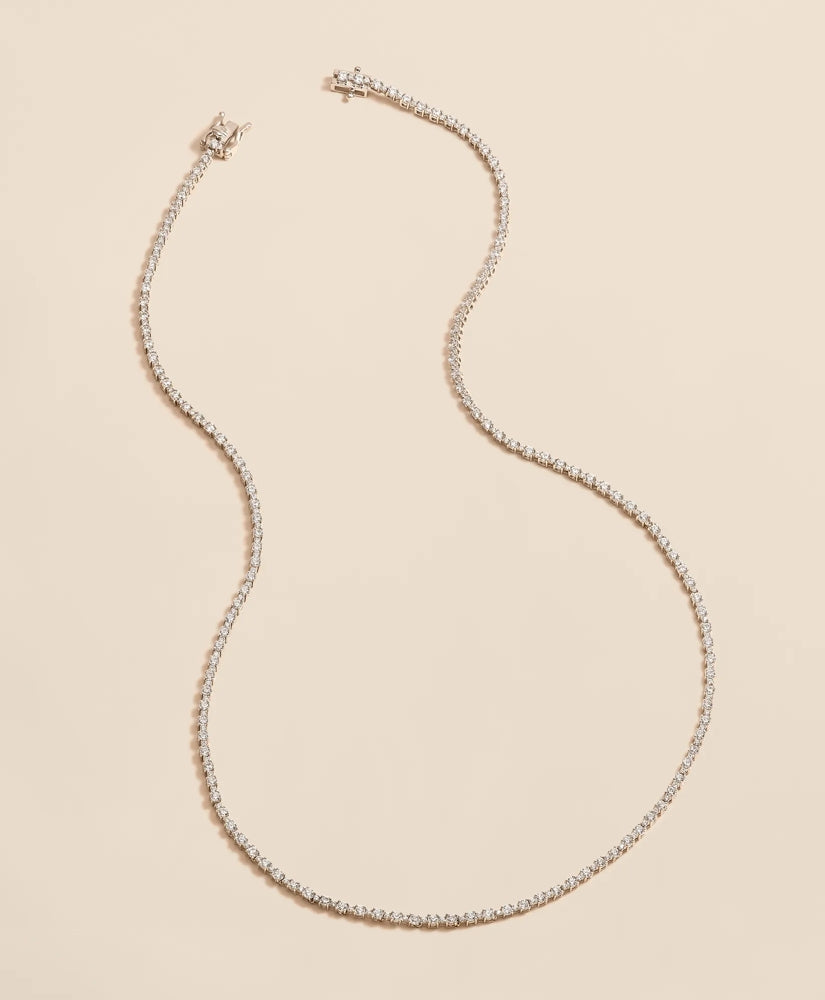 5 CT. Lab-Grown Diamond 14k White Gold Tennis Necklace / Brooks Brothers Women