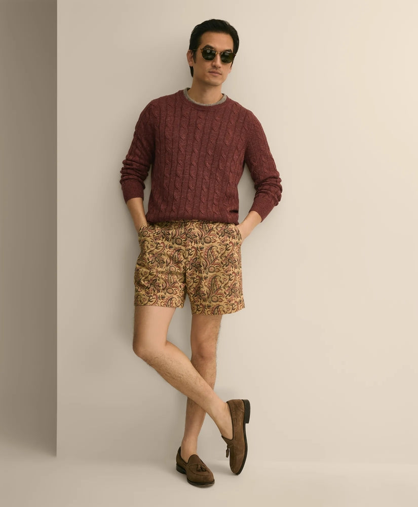 7" Cotton Paisley Print Shorts / Brooks Brothers Men