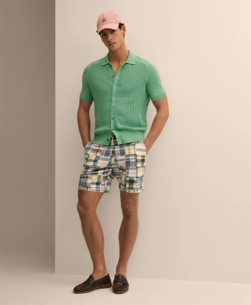 7" Cotton Patchwork Madras Shorts / Brooks Brothers Men