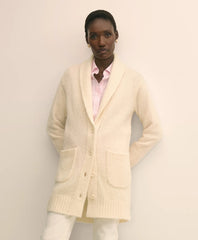 Alpaca-Wool Blend Shawl Collar Tunic Cardigan / Brooks Brothers Sale
