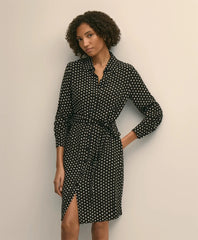 Belted Dot-Print Shirt Dress / Brooks Brothers Women