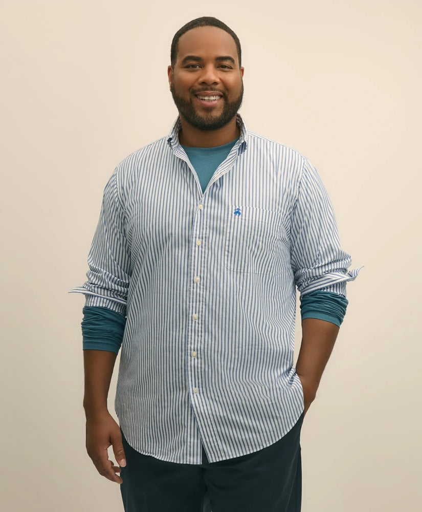 Big & Tall Friday Shirt, Poplin Bengal Stripe / Brooks Brothers Men
