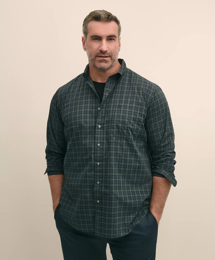 Big & Tall Friday Shirt, Poplin Black Watch / Brooks Brothers Sale