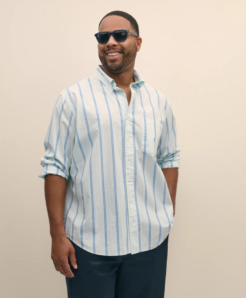 Big & Tall Friday Shirt, Poplin Striped / Brooks Brothers Sale