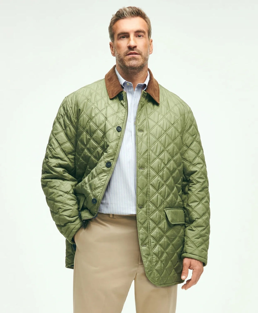 Big & Tall Paddock Diamond Quilted Coat / Brooks Brothers Sale