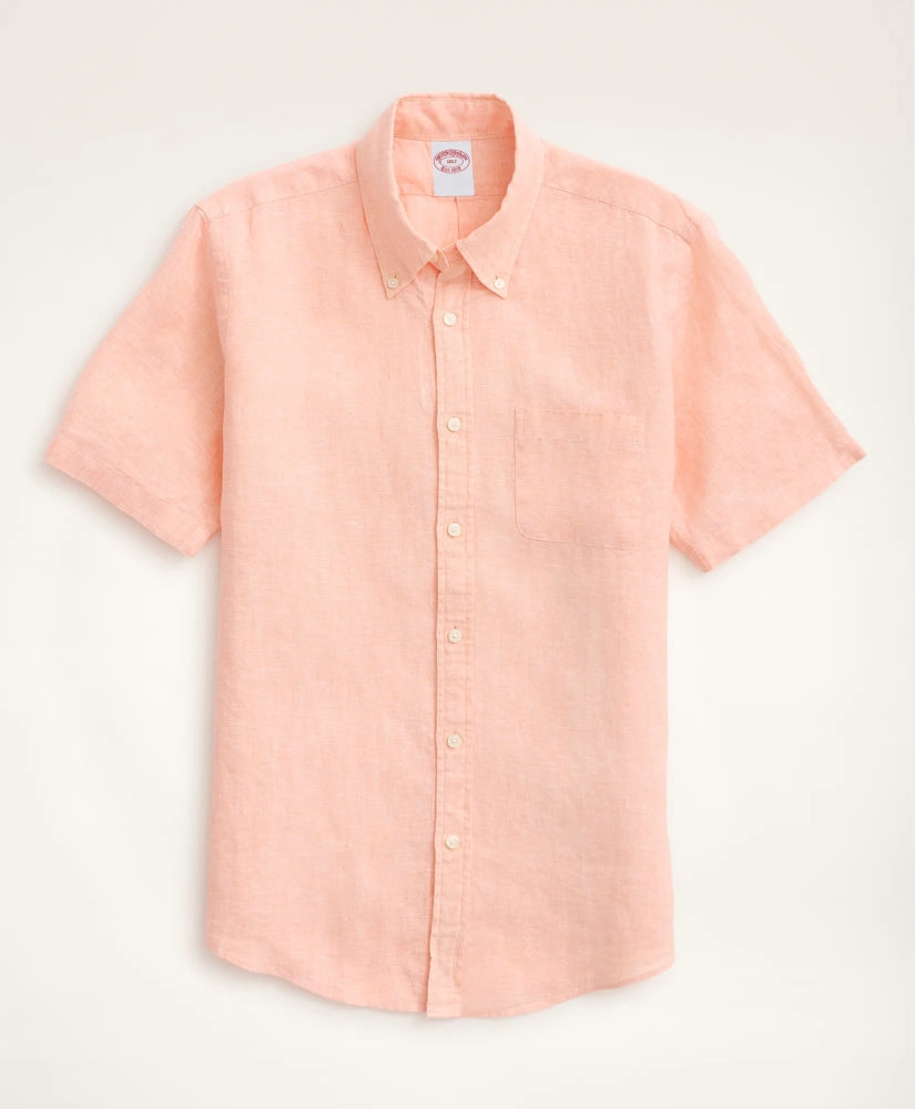 Big & Tall Sport Shirt,  Short-Sleeve Irish Linen / Brooks Brothers Shirts