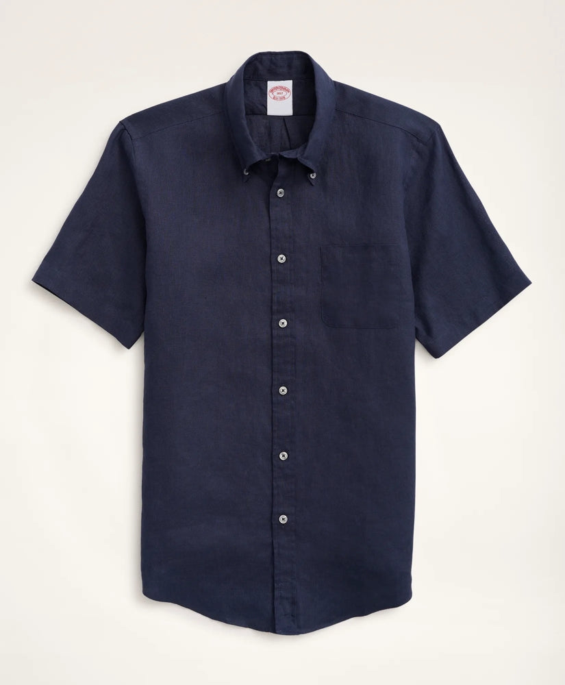 Big & Tall Sport Shirt,  Short-Sleeve Irish Linen / Brooks Brothers Shirts