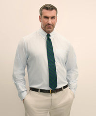 Big & Tall Stretch Cotton Broadcloth Non-Iron Polo Button Down Collar, Dress Shirt / Brooks Brothers Sale