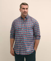 Big & Tall Stretch Cotton Non-Iron Oxford Polo Button Down Collar, Tartan Shirt / Brooks Brothers Sale