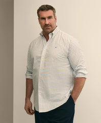 Big & Tall Stretch Cotton Non-Iron Oxford Polo Button Down, Windowpane Sport Shirt / Brooks Brothers Men