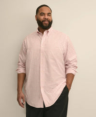 Big & Tall Stretch Cotton Non-Iron Oxford Polo Button Down, Windowpane Sport Shirt / Brooks Brothers Men