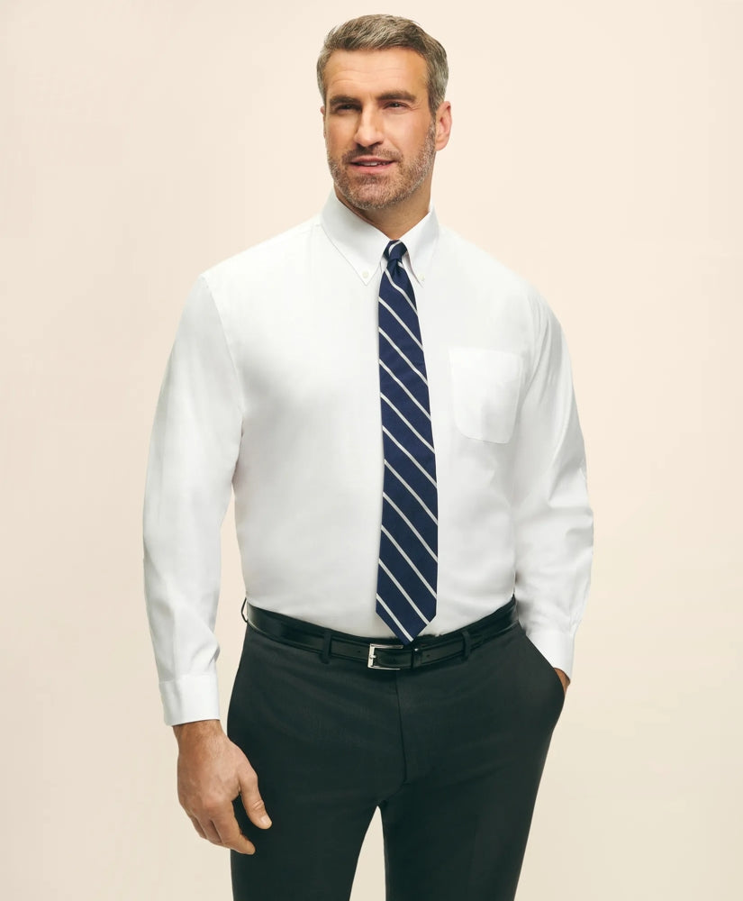 Big & Tall Stretch Dress Shirt, Non-Iron Pinpoint Button-Down Collar / Brooks Brothers Shirts