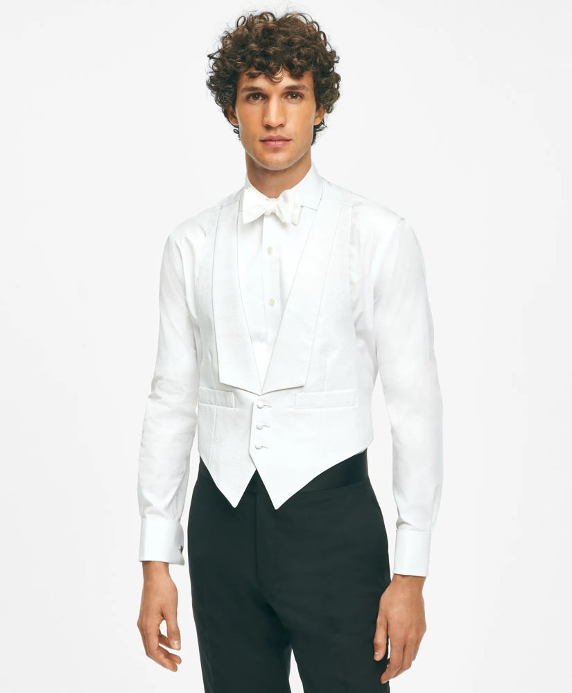 Black Fleece Formal Vest in Cotton Pique / Brooks Brothers Men