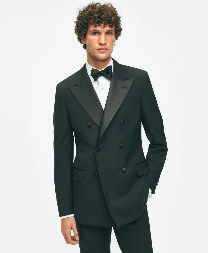 Black Fleece Peak Lapel Tuxedo in Wool-Silk / Brooks Brothers Tailored