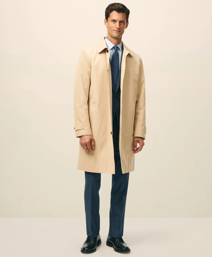 Bonded Cotton Top Coat with Removable Liner in Black Watch / Brooks Brothers Men