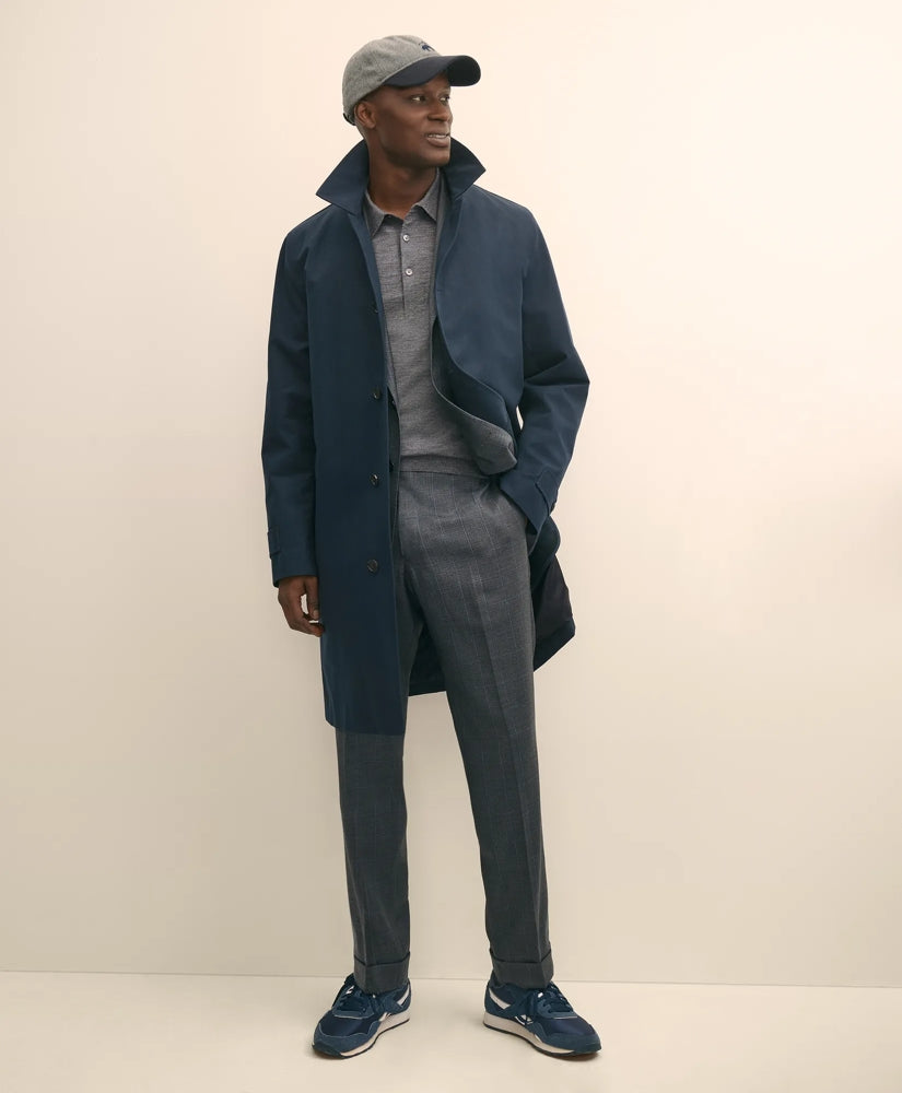 Bonded Cotton Top Coat with Removable Liner in Black Watch / Brooks Brothers Men
