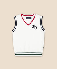 Boys Cotton Jacquard Varsity Sweater Vest / Brooks Brothers Boys