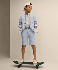 Boys Junior Stretch Cotton Seersucker Suit Jacket / Brooks Brothers Boys