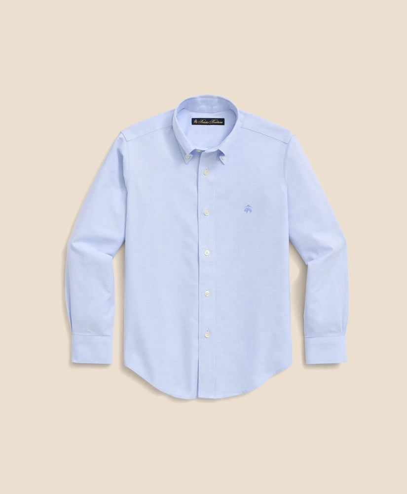 Boys Non-Iron Stretch Cotton Oxford Sport Shirt / Brooks Brothers Boys