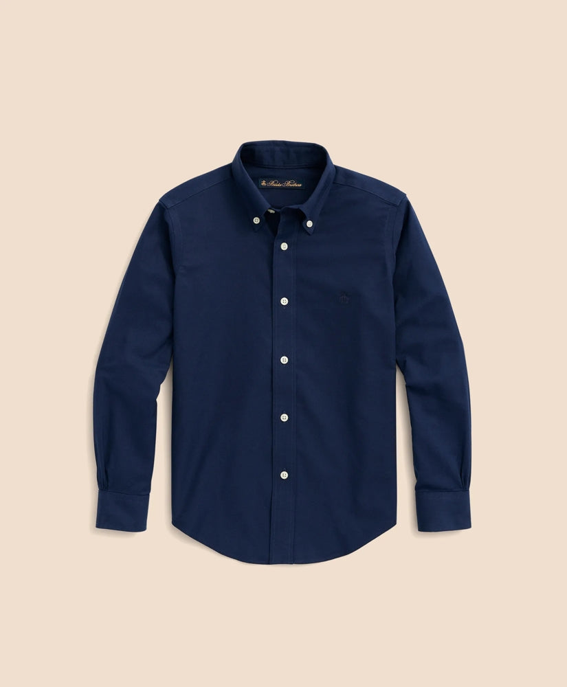 Boys Non-Iron Stretch Cotton Oxford Sport Shirt / Brooks Brothers Boys