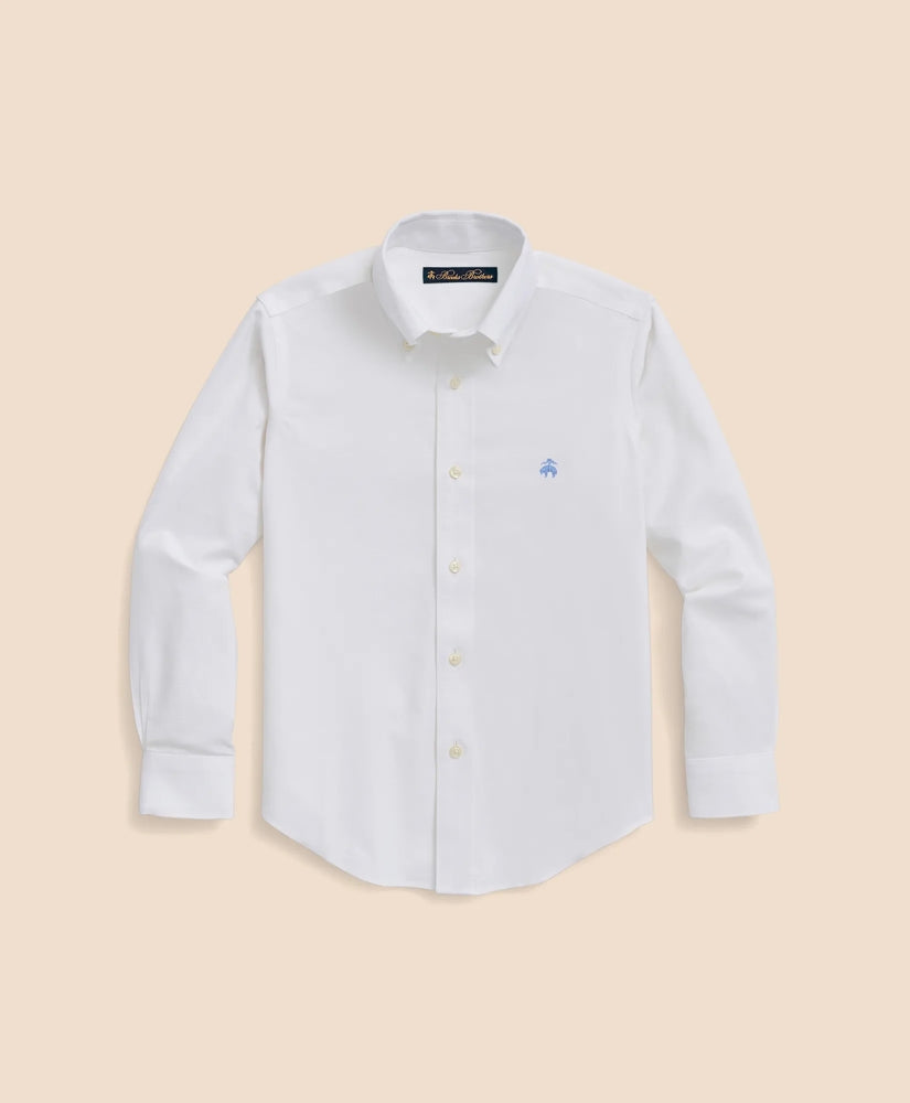 Boys Non-Iron Stretch Cotton Oxford Sport Shirt / Brooks Brothers Boys