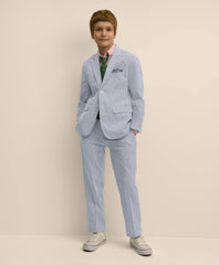 Boys Prep Stretch Cotton Seersucker Suit Pants / Brooks Brothers Boys