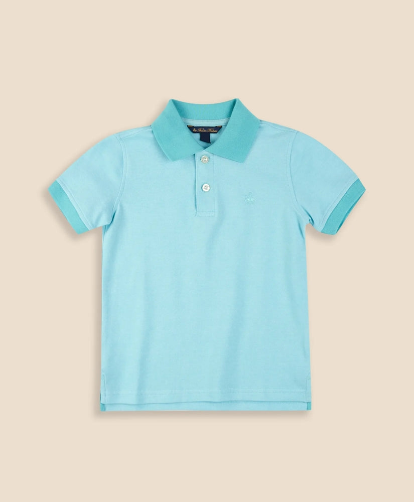 Boys Stretch Cotton Contrast Pique Polo Shirt / Brooks Brothers Boys