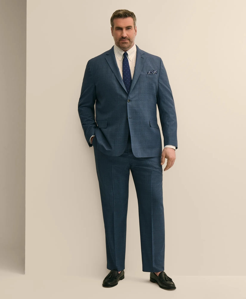 Brooks Brothers Explorer Collection Big & Tall Wool Overcheck Suit Pants / Brooks Brothers Men
