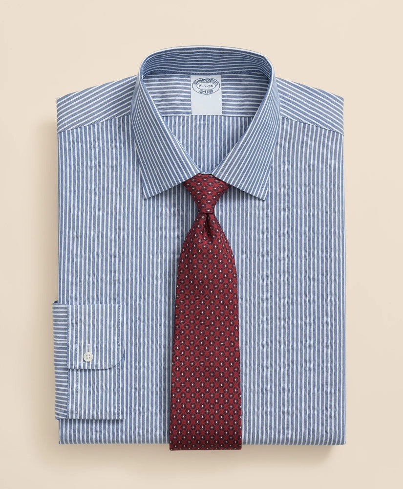 Brooks Brothers Explorer Collection Non-Iron Twill Ainley Collar Ground Stripe, Dress Shirt / Brooks Brothers Men