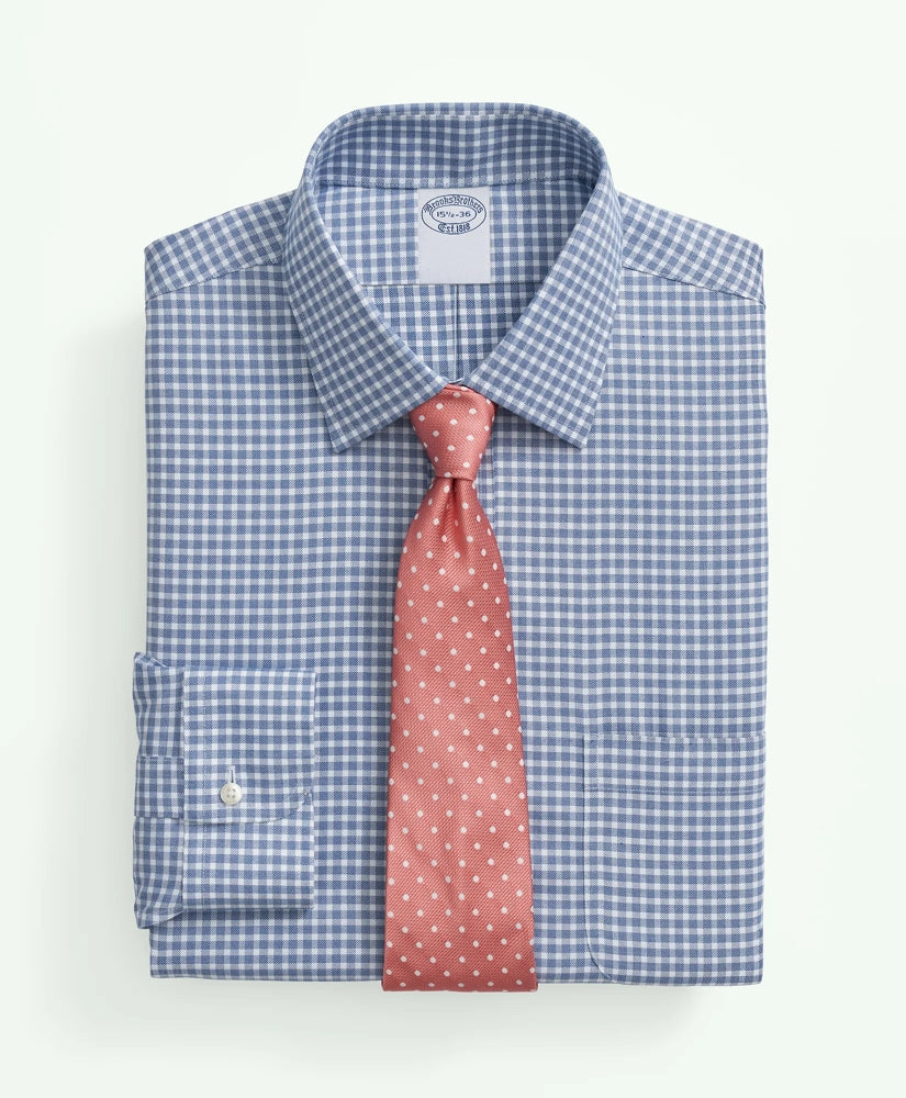 Brooks Brothers Explorer Collection Non-Iron Twill Ainsley Collar, Gingham Dress Shirt / Brooks Brothers Sale