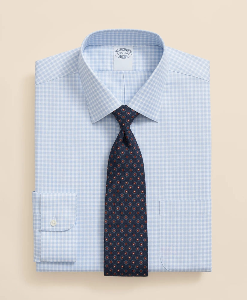 Brooks Brothers Explorer Collection Non-Iron Twill Ainsley Collar, Gingham Dress Shirt / Brooks Brothers Sale