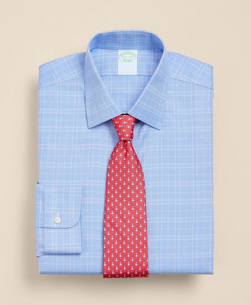 Brooks Brothers Explorer Collection Non-Iron Twill Ainsley Collar, Glen Plaid Dress Shirt / Brooks Brothers Men