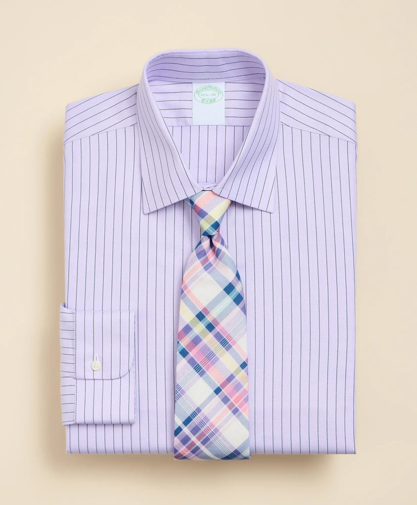 Brooks Brothers Explorer Collection Non-Iron Twill Ainsley Collar, Pinstripe Dress Shirt / Brooks Brothers Men