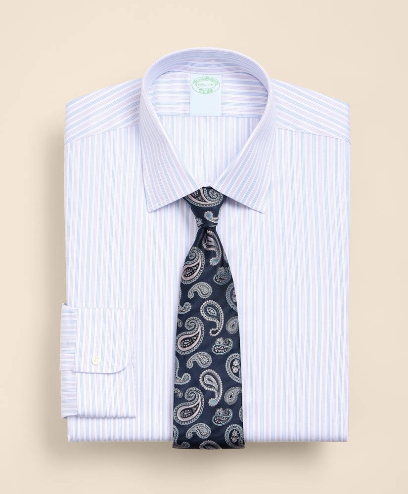 Brooks Brothers Explorer Collection Non-Iron Twill Ainsley Collar, Triple Stripe Dress Shirt / Brooks Brothers Men