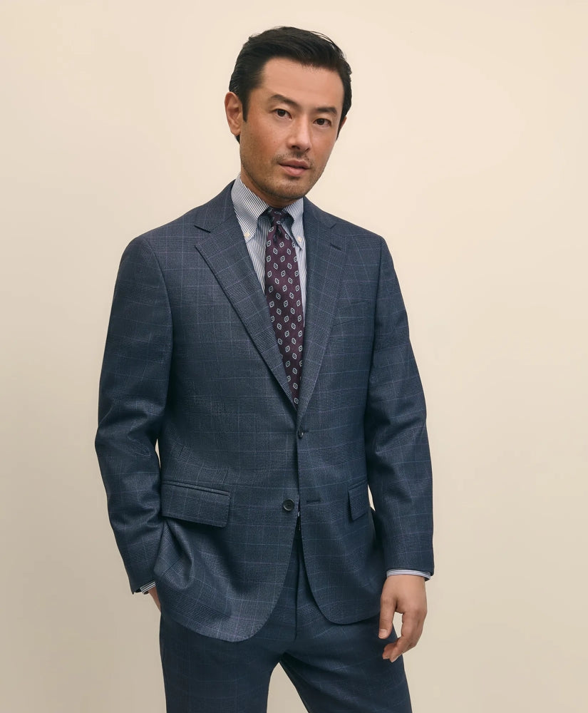 Brooks Brothers Explorer Collection Slim Fit Wool Overcheck Suit Jacket / Brooks Brothers Sale