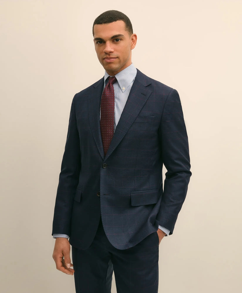 Brooks Brothers Explorer Collection Slim Fit Wool Overcheck Suit Jacket / Brooks Brothers Sale