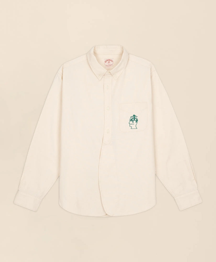 Brooks Brothers x Brain Dead Cotton Embroidered Oxford Button-Down Collar, Sport Shirt / Brooks Brothers Men