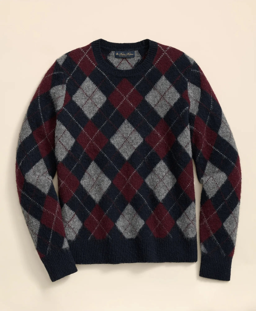 Brushed Wool Argyle Sweater / Brooks Brothers Sale