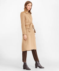 Brushed Wool Twill Wrap Coat / Brooks Brothers Women