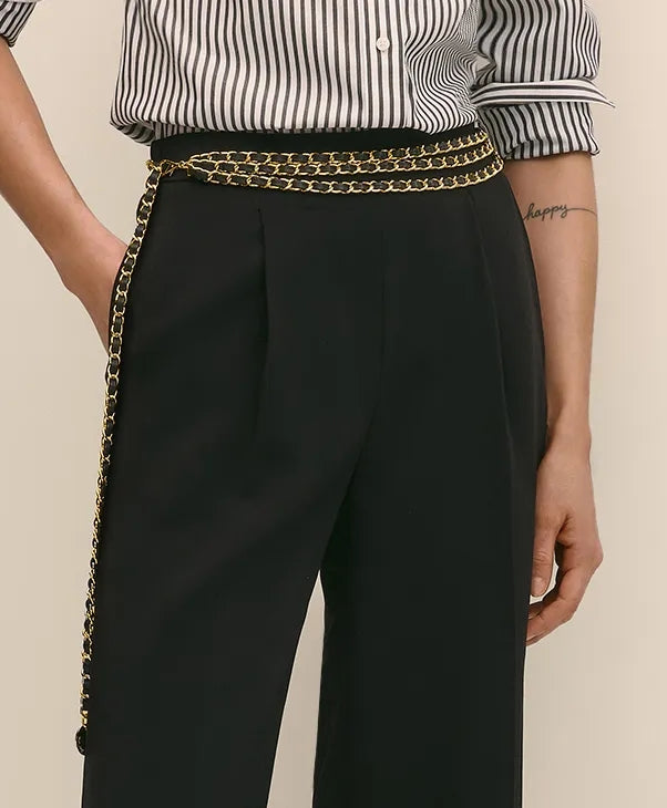 B-Low the Belt Mini-Chain Leather Belt / Brooks Brothers Women