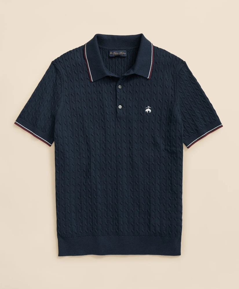 Cable Knit Archive Tennis Polo in Supima / Brooks Brothers Men