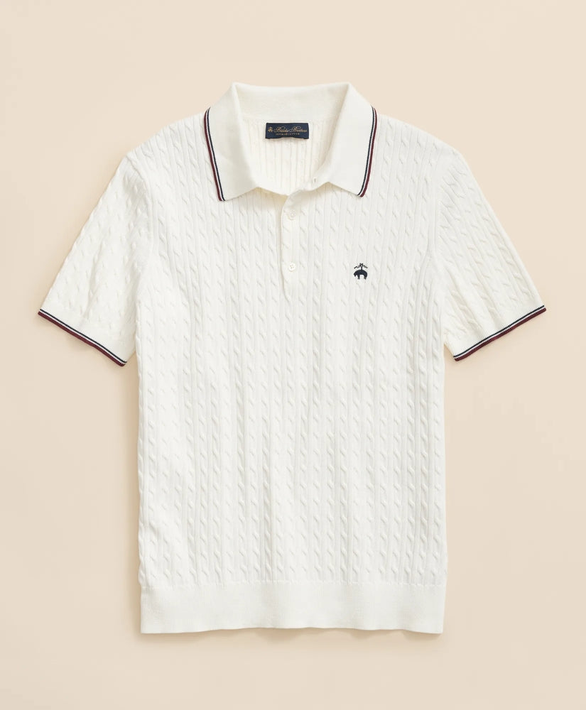 Cable Knit Archive Tennis Polo in Supima / Brooks Brothers Men