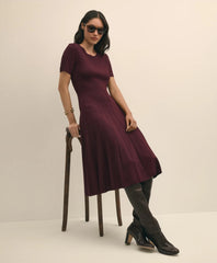 Cable-Knit Fit-and-Flare Sweater Dress / Brooks Brothers Sale