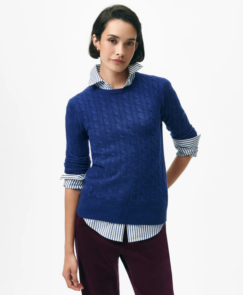 Cashmere Cable Crewneck Sweater / Brooks Brothers Sale