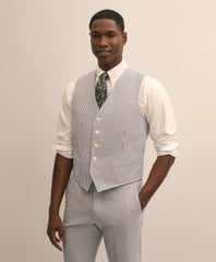 Classic Fit Cotton Blend Seersucker Vest / Brooks Brothers Tailored