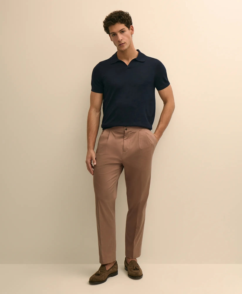 Classic Fit Cotton Blend Side-Tab Dress Pants / Brooks Brothers Men