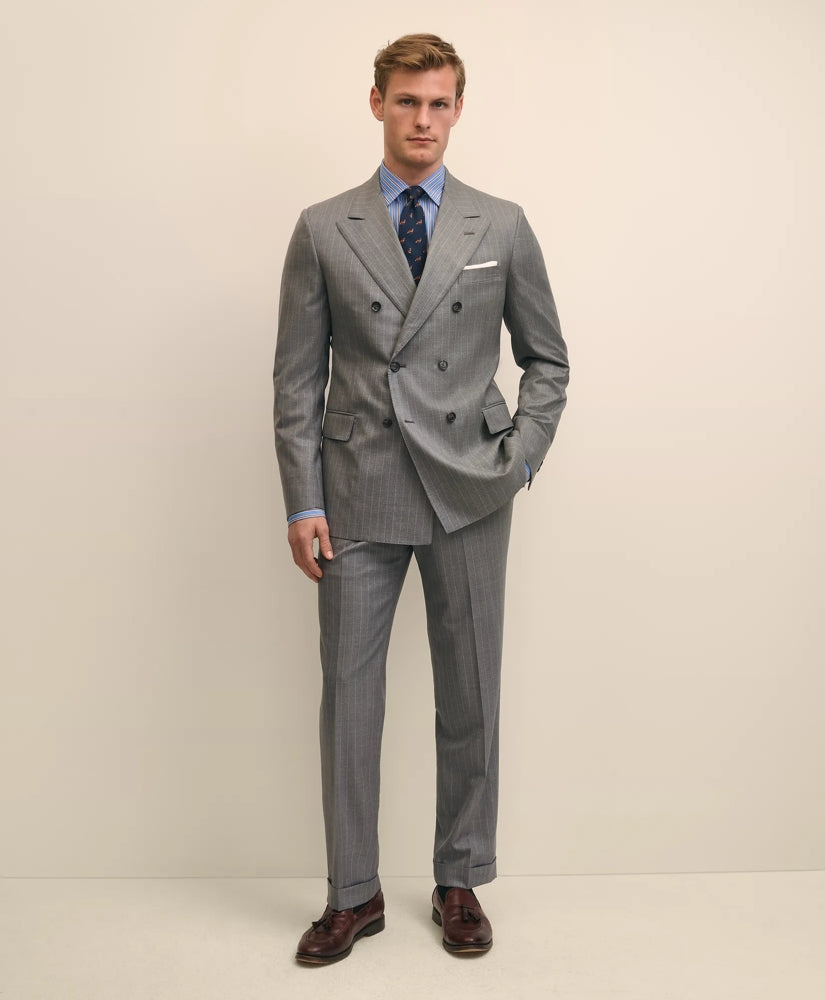 Classic Fit Double-Breasted Wool Pinstripe 1818 Suit / Brooks Brothers Tailored