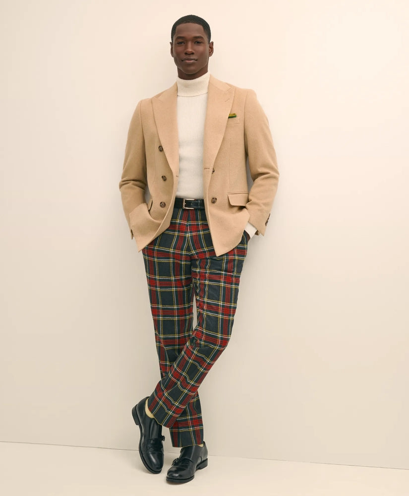 Classic Fit Wool-Blend Tartan Dress Pants / Brooks Brothers Sale