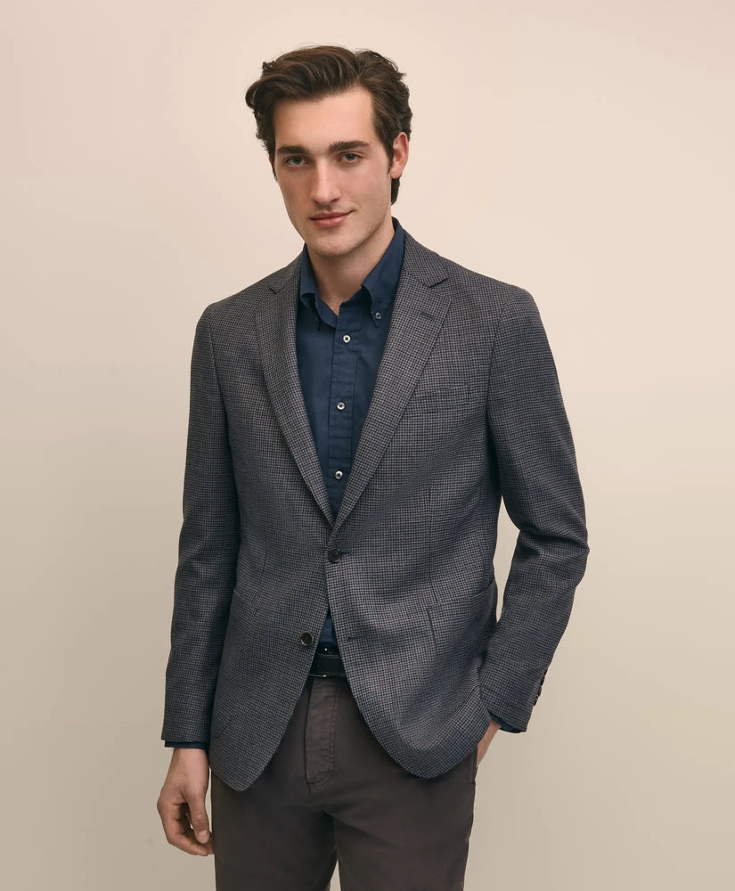 Classic Fit Wool Hopsack Gingham Sport Coat / Brooks Brothers Sale