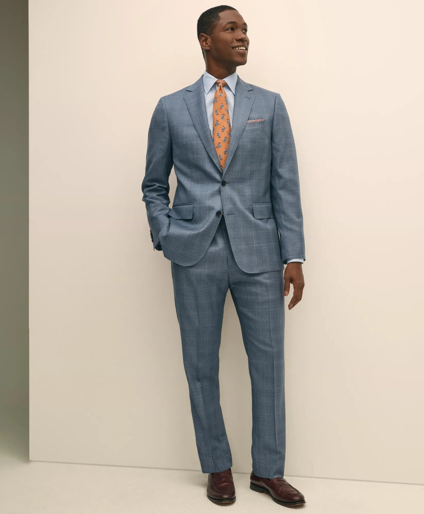 Classic Fit Wool Overcheck 1818 Suit / Brooks Brothers Men